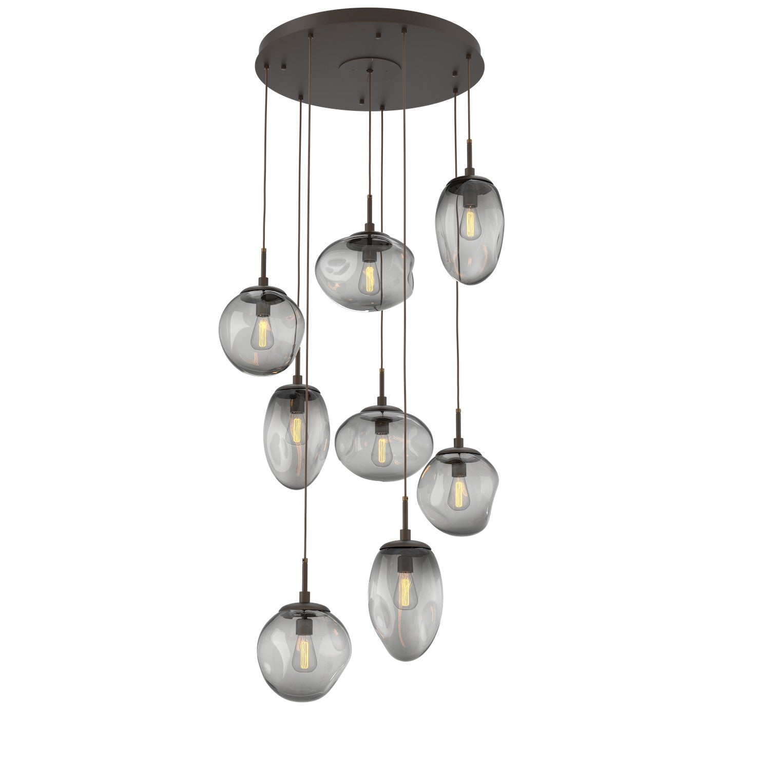 Hammerton Studio - CHB0065-08-FB-S-C01-E2 - Eight Light Pendant - Cosmos - Flat Bronze