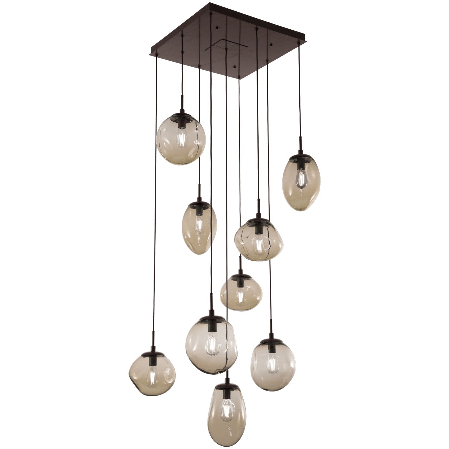 Hammerton Studio - CHB0065-09-BB-A-C01-E2 - Nine Light Pendant - Cosmos - Burnished Bronze