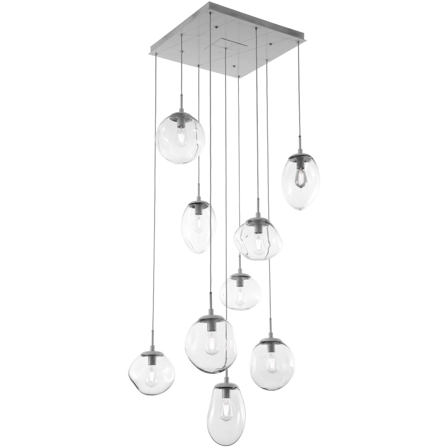 Hammerton Studio - CHB0065-09-CS-A-C01-E2 - Nine Light Pendant - Cosmos - Classic Silver