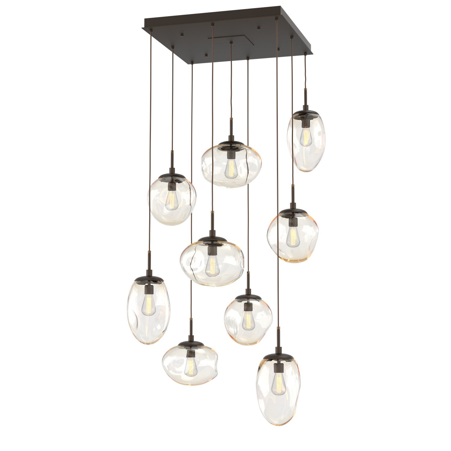 Hammerton Studio - CHB0065-09-FB-A-C01-E2 - Nine Light Pendant - Cosmos - Flat Bronze