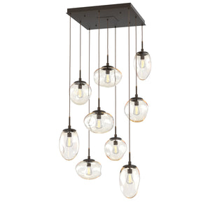 Hammerton Studio - CHB0065-09-FB-A-C01-E2 - Nine Light Pendant - Cosmos - Flat Bronze