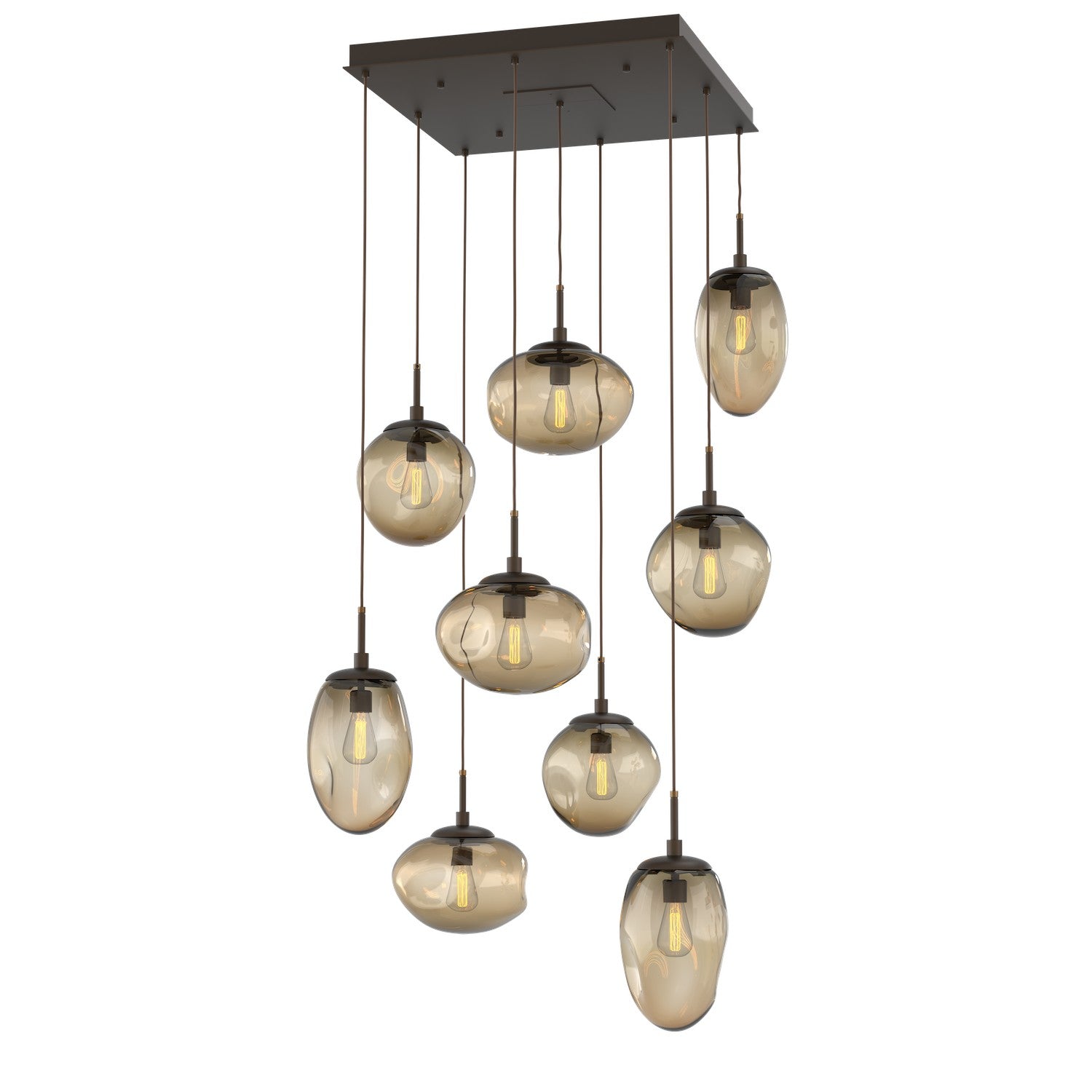 Hammerton Studio - CHB0065-09-FB-B-C01-E2 - Nine Light Pendant - Cosmos - Flat Bronze