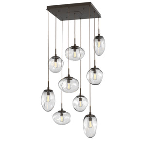 Hammerton Studio - CHB0065-09-FB-C-C01-E2 - Nine Light Pendant - Cosmos - Flat Bronze