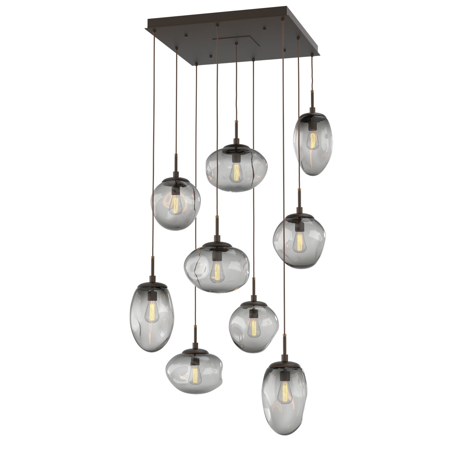 Hammerton Studio - CHB0065-09-FB-S-C01-E2 - Nine Light Pendant - Cosmos - Flat Bronze