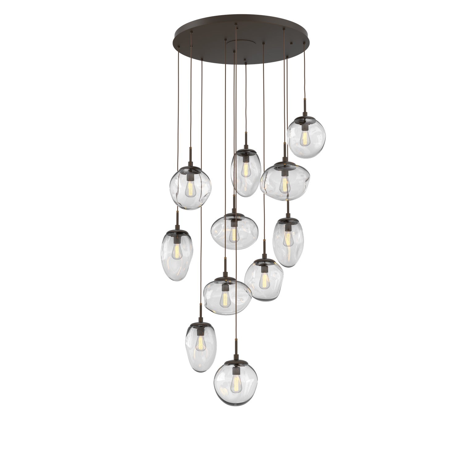 Hammerton Studio - CHB0065-11-FB-C-C01-E2 - 11 Light Pendant - Cosmos - Flat Bronze