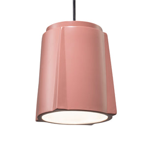 Justice Designs - CER-6490-BSH-MBLK-BKCD - One Light Pendant - Radiance - Gloss Blush