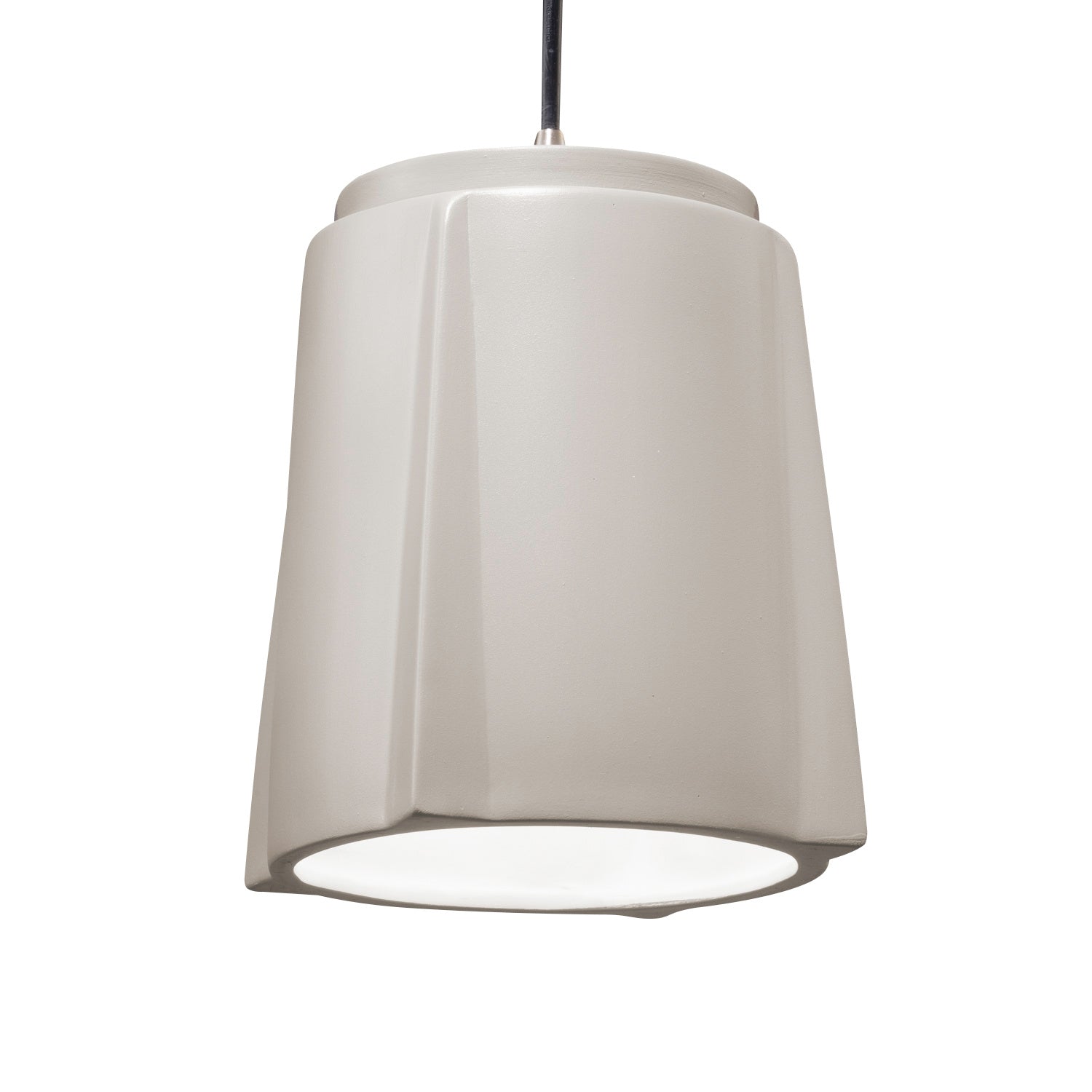 Justice Designs - CER-6490-MAT-NCKL-BKCD - One Light Pendant - Radiance - Matte White