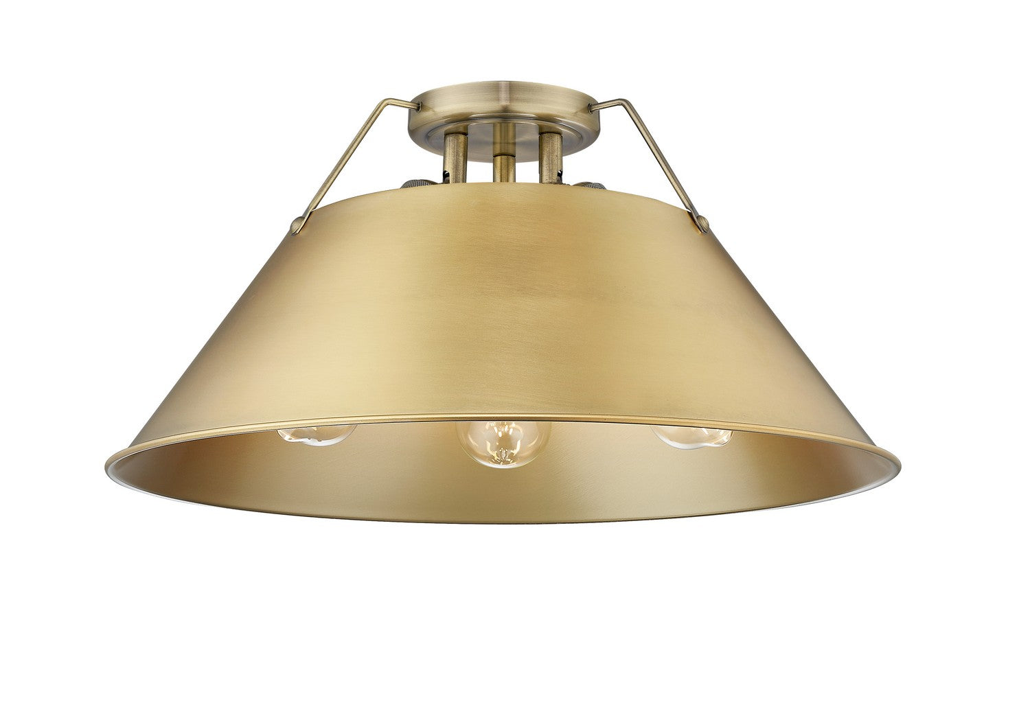 Golden - 3306-3FM AB-BCB - Three Light Flush Mount - Orwell AB - Aged Brass