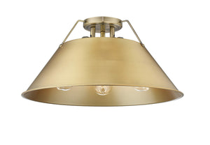 Golden - 3306-3FM AB-BCB - Three Light Flush Mount - Orwell AB - Aged Brass