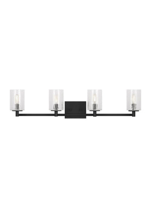 Generation Lighting - GLV1034MBK - Four Light Wall / Bath - Parker - Midnight Black