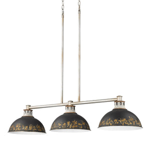 Golden - 0865-3LP AGV-ABI - Three Light Linear Pendant - Kinsley - Aged Galvanized Steel