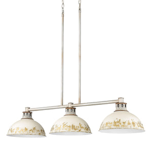 Golden - 0865-3LP AGV-AI - Three Light Linear Pendant - Kinsley - Aged Galvanized Steel