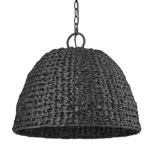 Golden - 1081-O3P NB-SBW - Three Light Outdoor Pendant - Rue NB - Natural Black