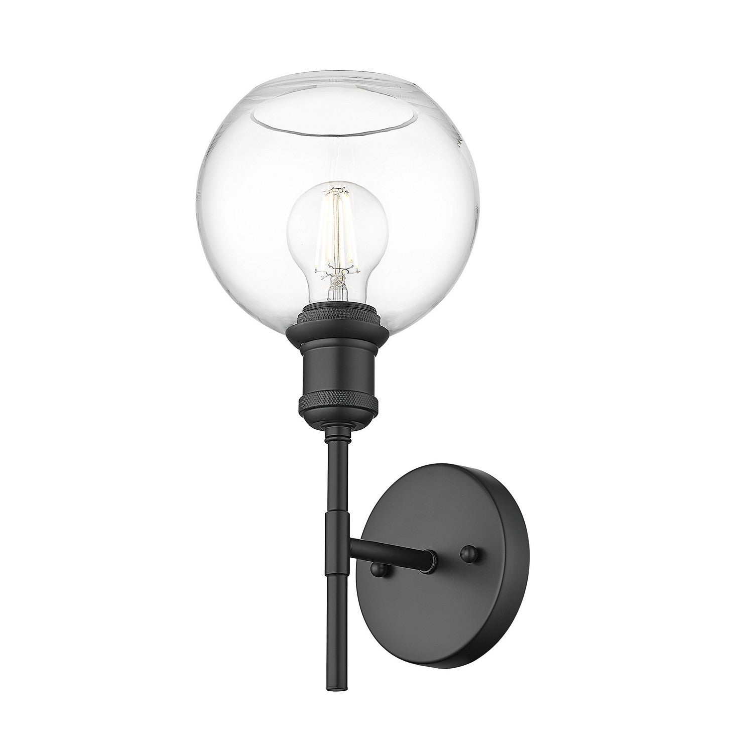 Golden - 1945-1W BLK-GLOBE-CLR - One Light Wall Sconce - Axel BLK - Matte Black