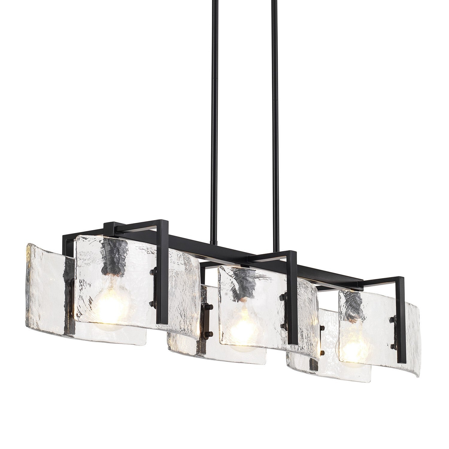 Golden - 3164-LP BLK-HWG - Three Light Linear Pendant - Aenon - Matte Black