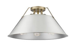 Golden - 3306-3FM AB-PW - Three Light Flush Mount - Orwell AB - Aged Brass