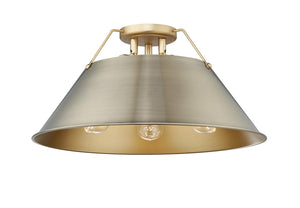 Golden - 3306-3FM BCB-AB - Three Light Flush Mount - Orwell BCB - Brushed Champagne Bronze