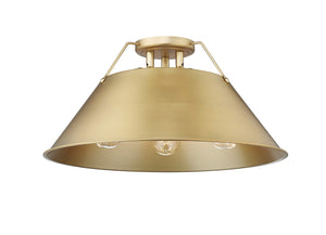 Golden - 3306-3FM BCB-BCB - Three Light Flush Mount - Orwell BCB - Brushed Champagne Bronze