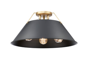 Golden - 3306-3FM BCB-BLK - Three Light Flush Mount - Orwell BCB - Brushed Champagne Bronze