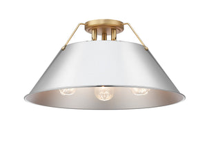 Golden - 3306-3FM BCB-CH - Three Light Flush Mount - Orwell BCB - Brushed Champagne Bronze