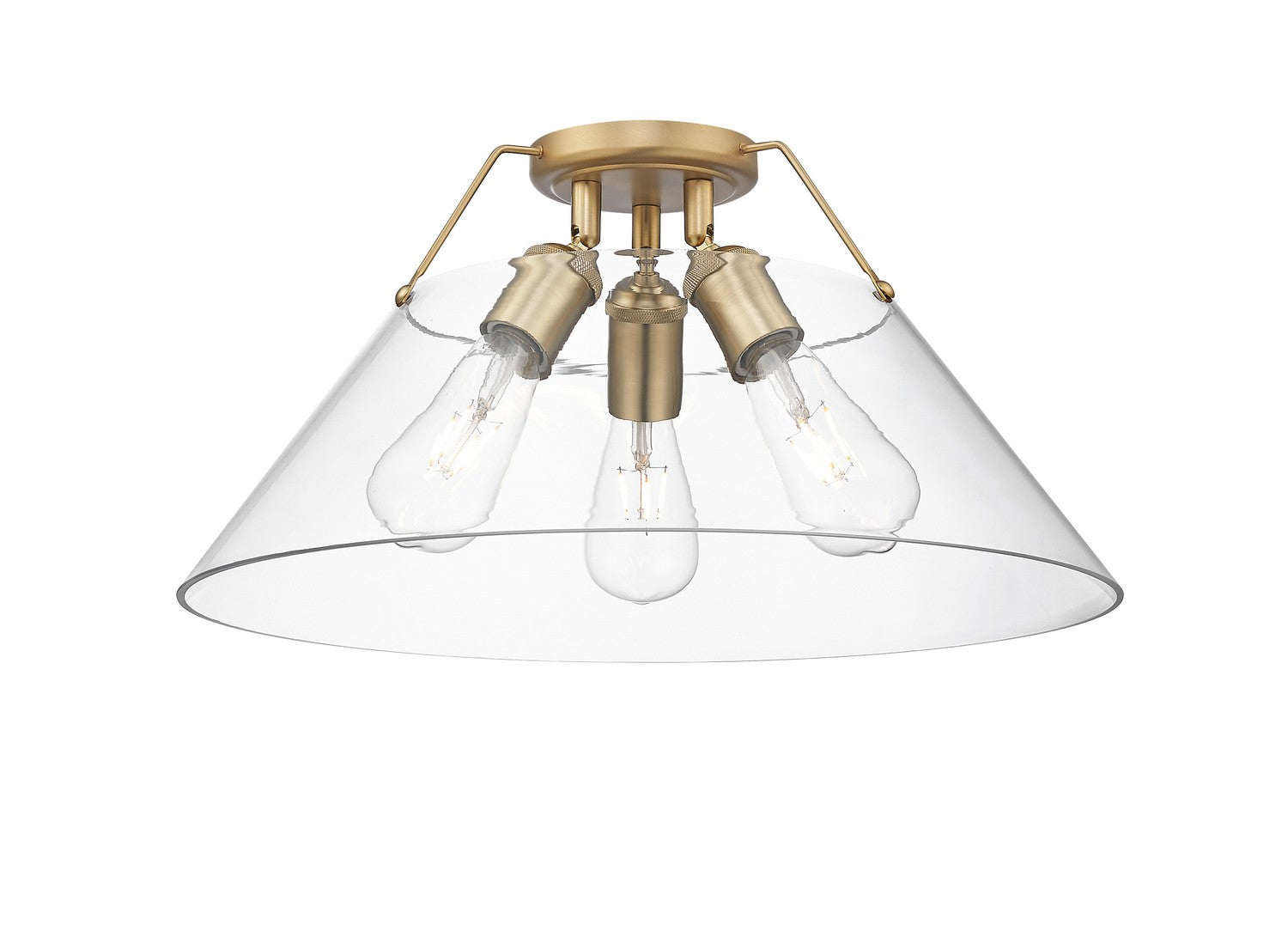 Golden - 3306-3FM BCB-CLR - Three Light Flush Mount - Orwell BCB - Brushed Champagne Bronze