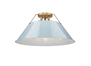 Golden - 3306-3FM BCB-DB - Three Light Flush Mount - Orwell BCB - Brushed Champagne Bronze