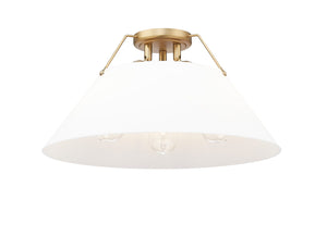 Golden - 3306-3FM BCB-OP - Three Light Flush Mount - Orwell BCB - Brushed Champagne Bronze