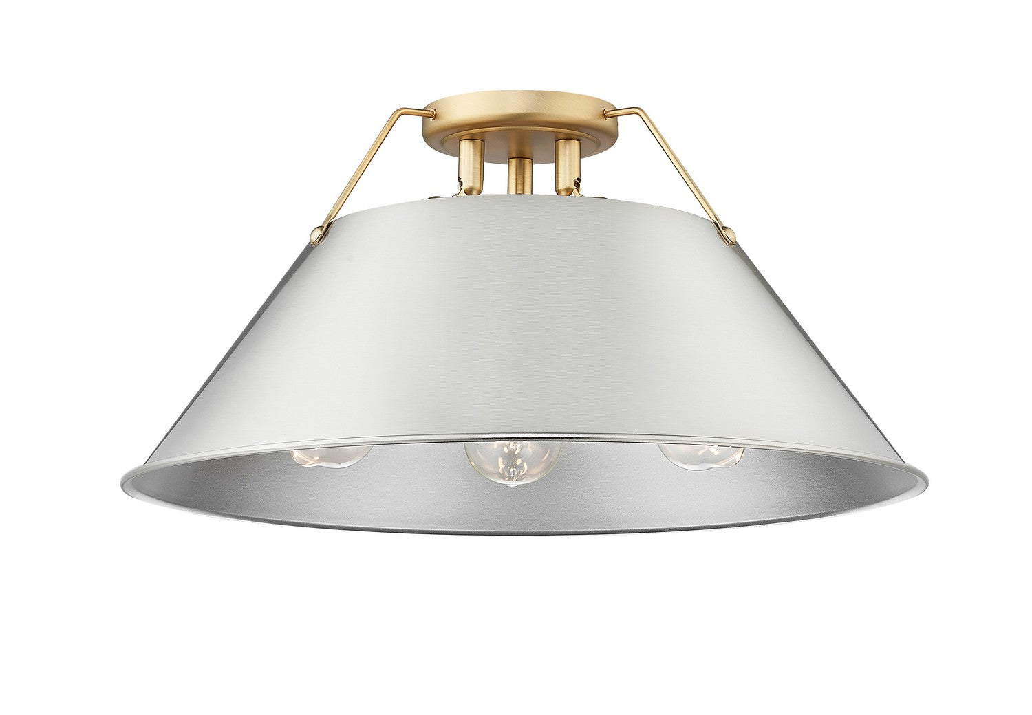 Golden - 3306-3FM BCB-PW - Three Light Flush Mount - Orwell BCB - Brushed Champagne Bronze