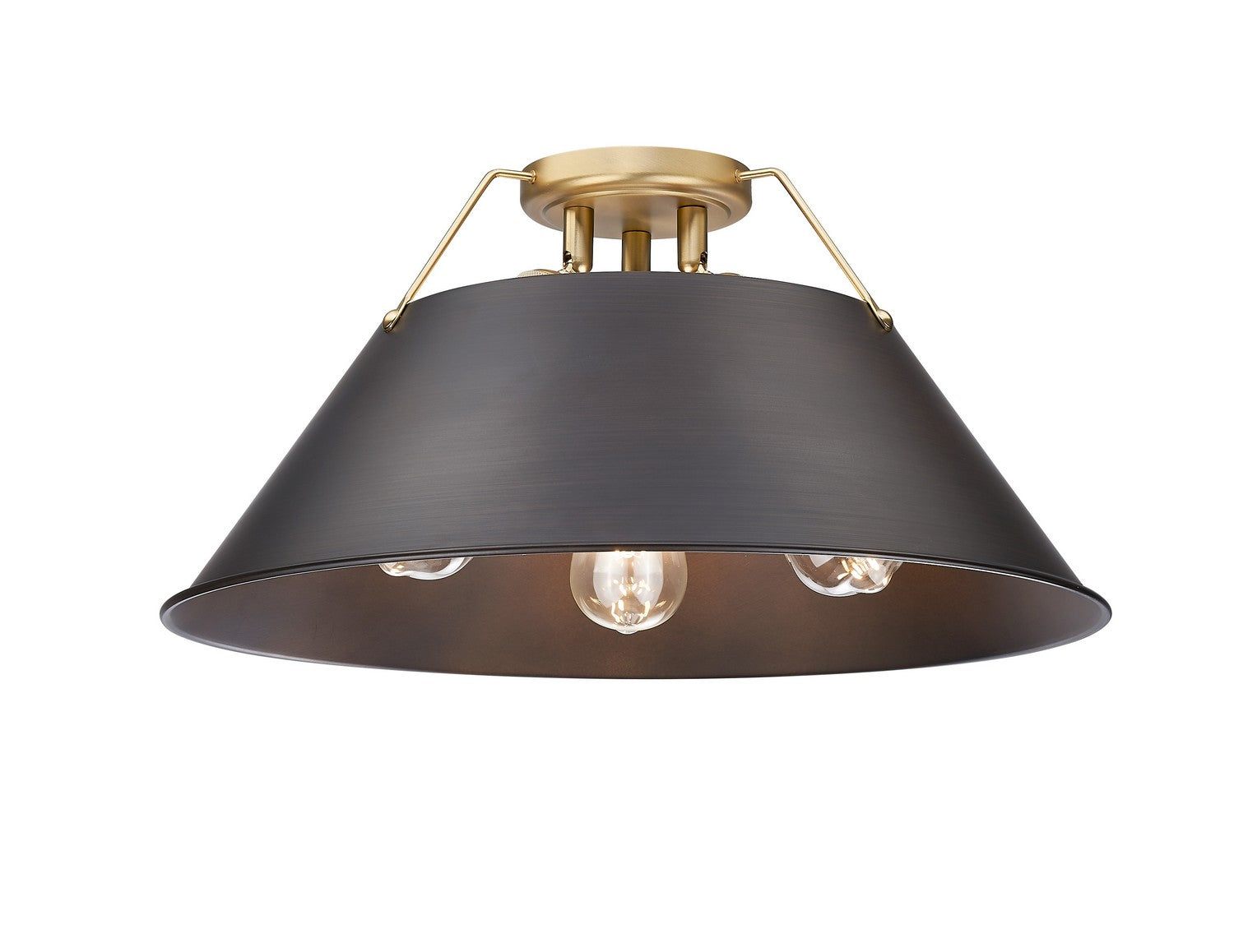 Golden - 3306-3FM BCB-RBZ - Three Light Flush Mount - Orwell BCB - Brushed Champagne Bronze