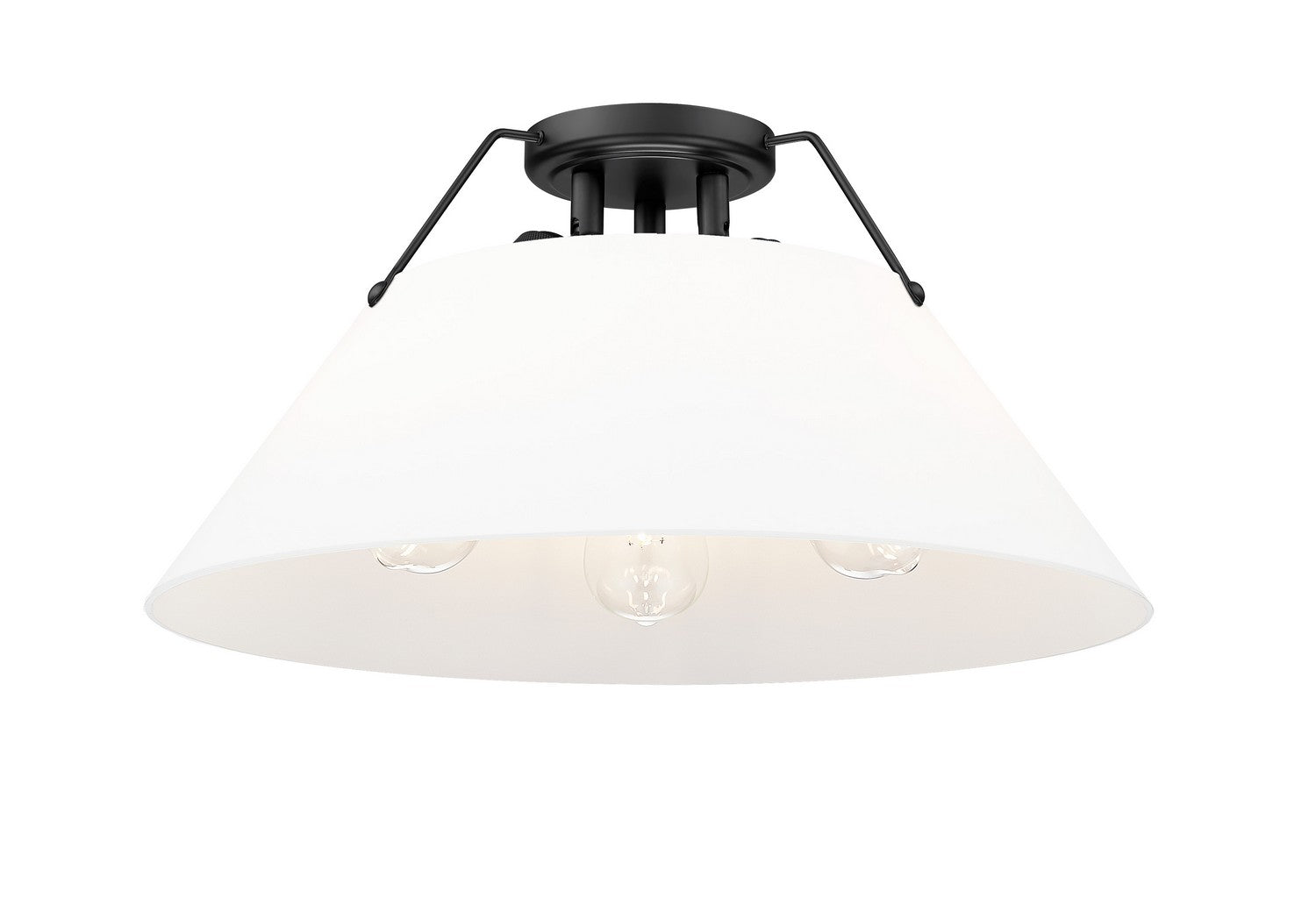 Golden - 3306-3FM BLK-OP - Three Light Flush Mount - Orwell BLK - Matte Black