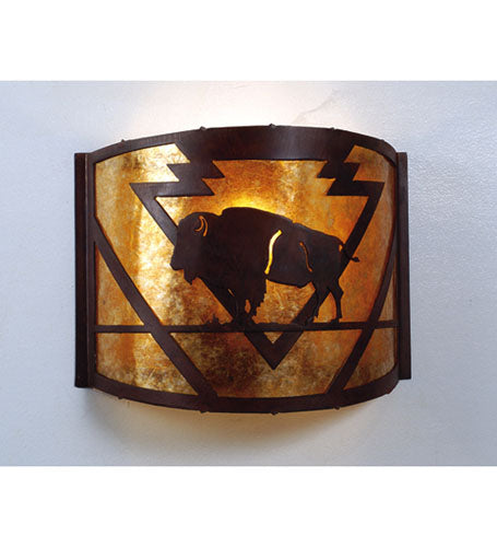 Meyda Tiffany - 81571 - One Light Wall Sconce - Lone Buffalo - Rust