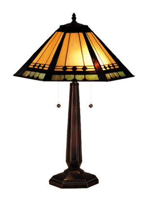 Meyda Tiffany - 82313 - Two Light Table Lamp - Albuquerque - Mahogany Bronze