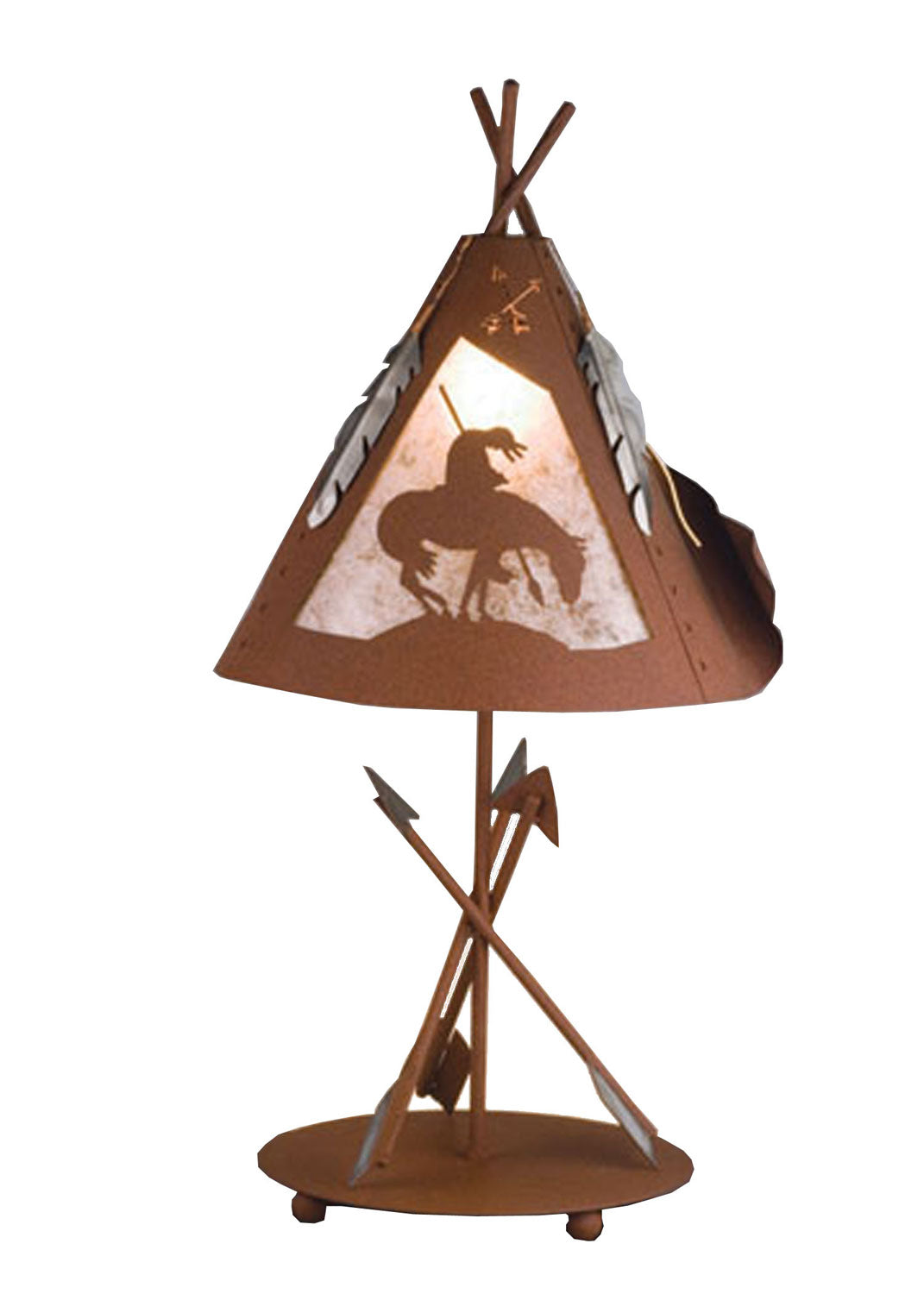 Meyda Tiffany - 82336 - One Light Table Lamp - Trails End - Steel,Red Rust