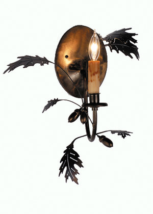 Meyda Tiffany - 82365 - One Light Wall Sconce - Oak Leaf & Acorn - Antique Copper