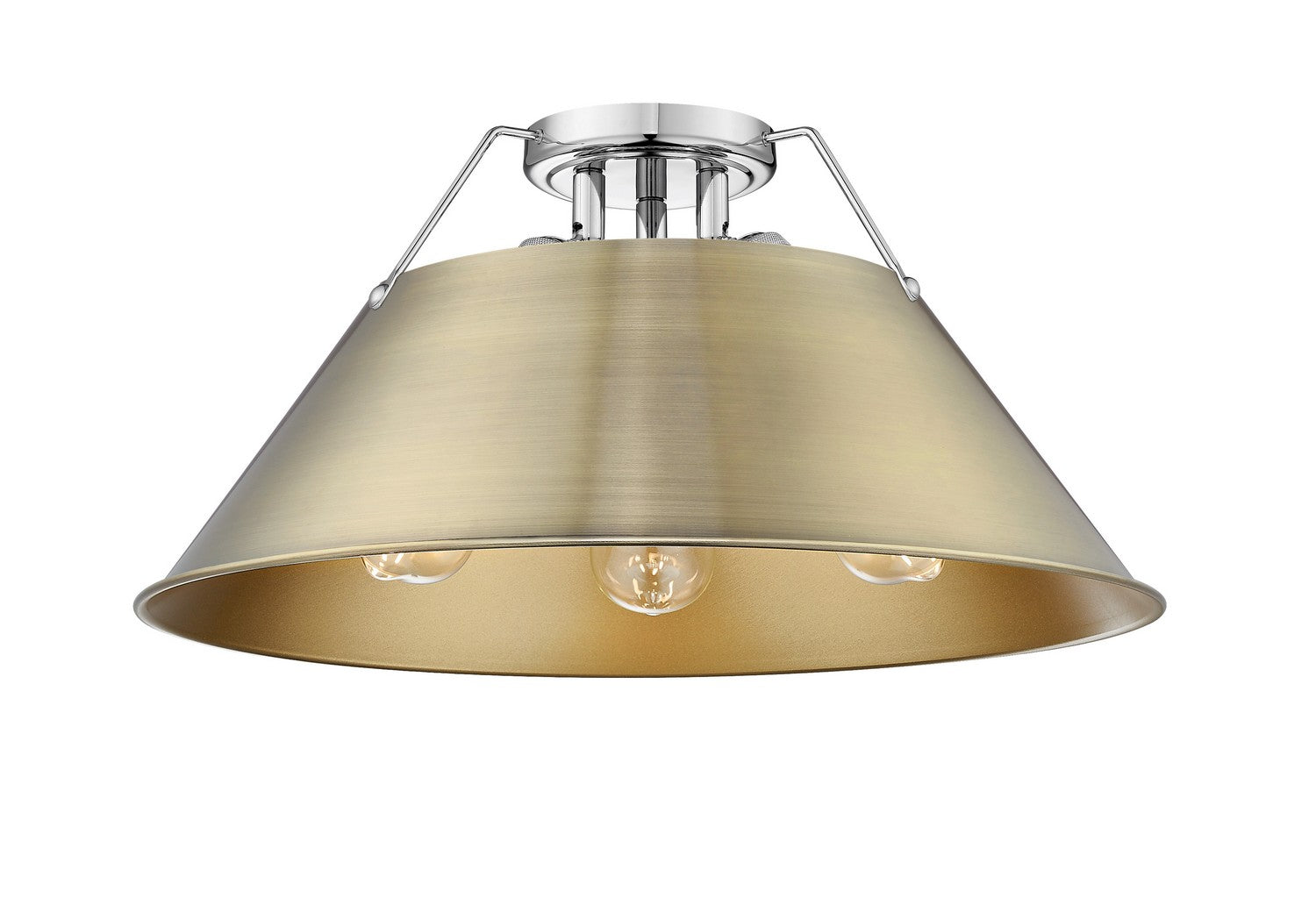 Golden - 3306-3FM CH-AB - Three Light Flush Mount - Orwell CH - Chrome