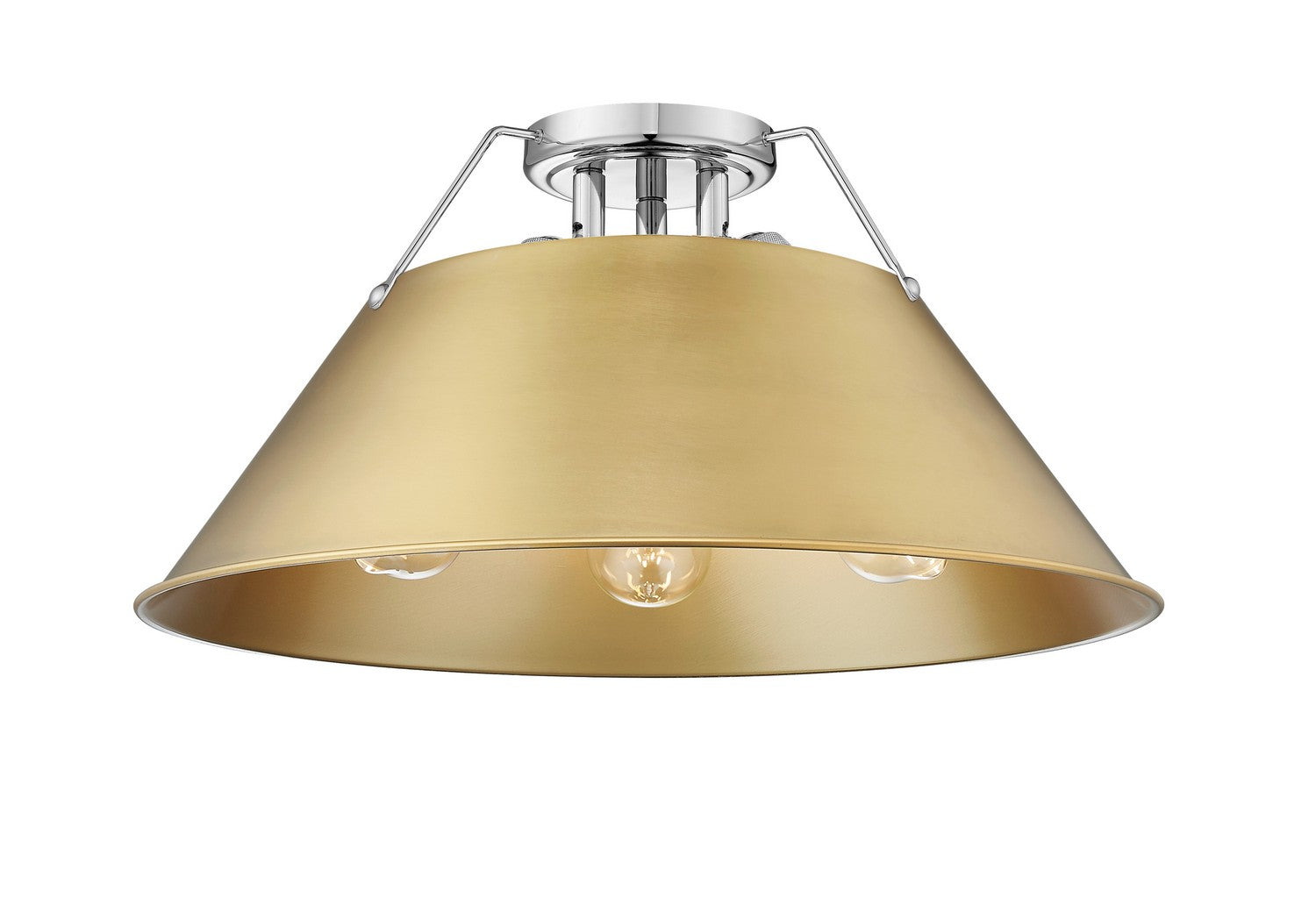 Golden - 3306-3FM CH-BCB - Three Light Flush Mount - Orwell CH - Chrome