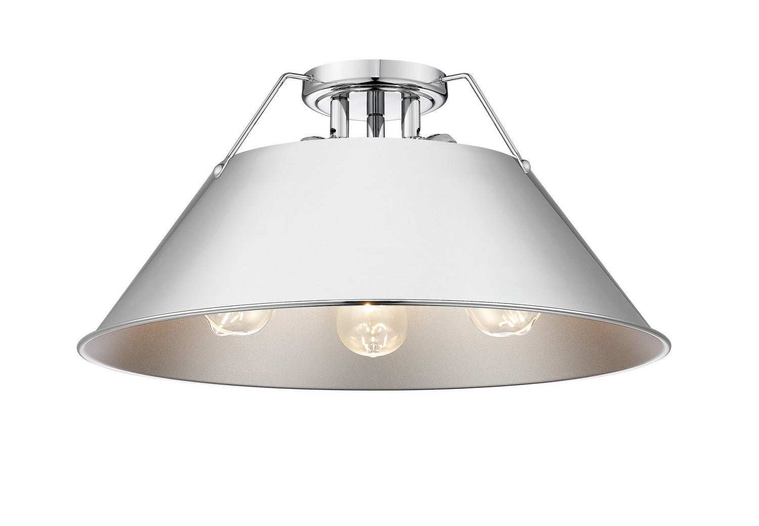 Golden - 3306-3FM CH-CH - Three Light Flush Mount - Orwell CH - Chrome