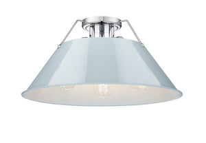 Golden - 3306-3FM CH-DB - Three Light Flush Mount - Orwell CH - Chrome