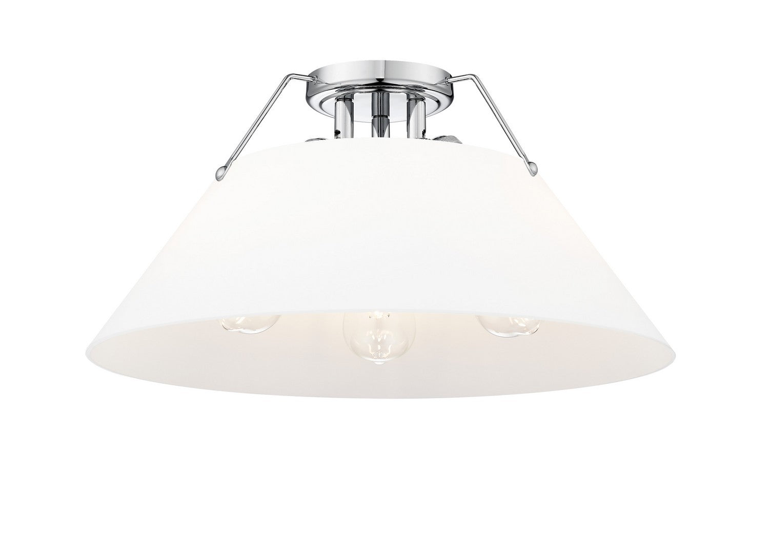 Golden - 3306-3FM CH-OP - Three Light Flush Mount - Orwell CH - Chrome