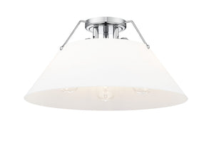 Golden - 3306-3FM CH-OP - Three Light Flush Mount - Orwell CH - Chrome