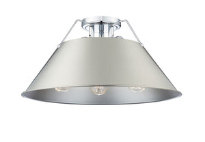 Golden - 3306-3FM CH-PW - Three Light Flush Mount - Orwell CH - Chrome