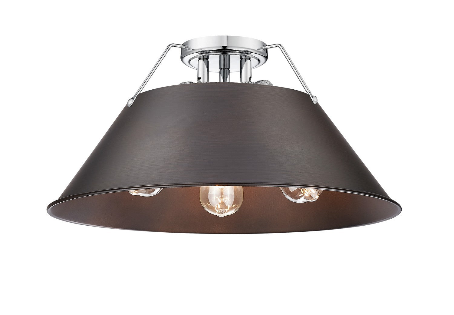 Golden - 3306-3FM CH-RBZ - Three Light Flush Mount - Orwell CH - Chrome