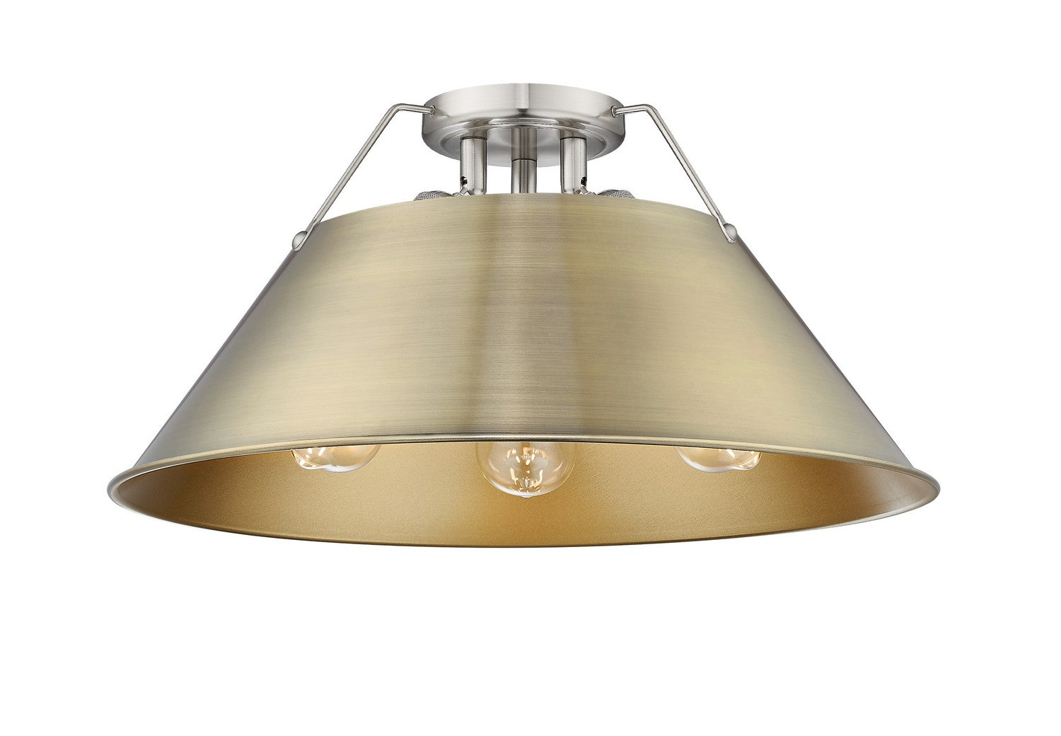 Golden - 3306-3FM PW-AB - Three Light Flush Mount - Orwell PW - Pewter