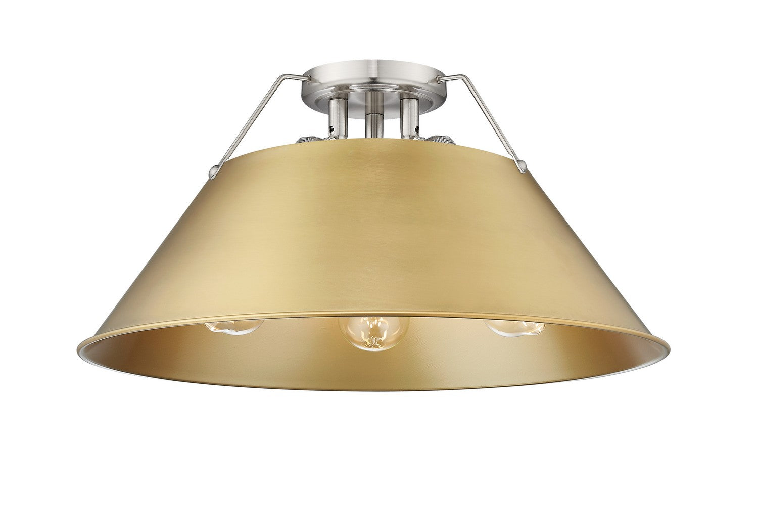 Golden - 3306-3FM PW-BCB - Three Light Flush Mount - Orwell PW - Pewter