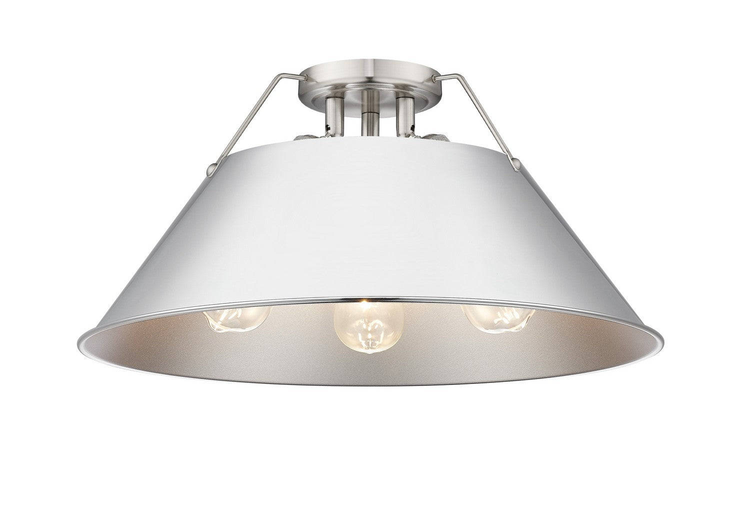 Golden - 3306-3FM PW-CH - Three Light Flush Mount - Orwell PW - Pewter