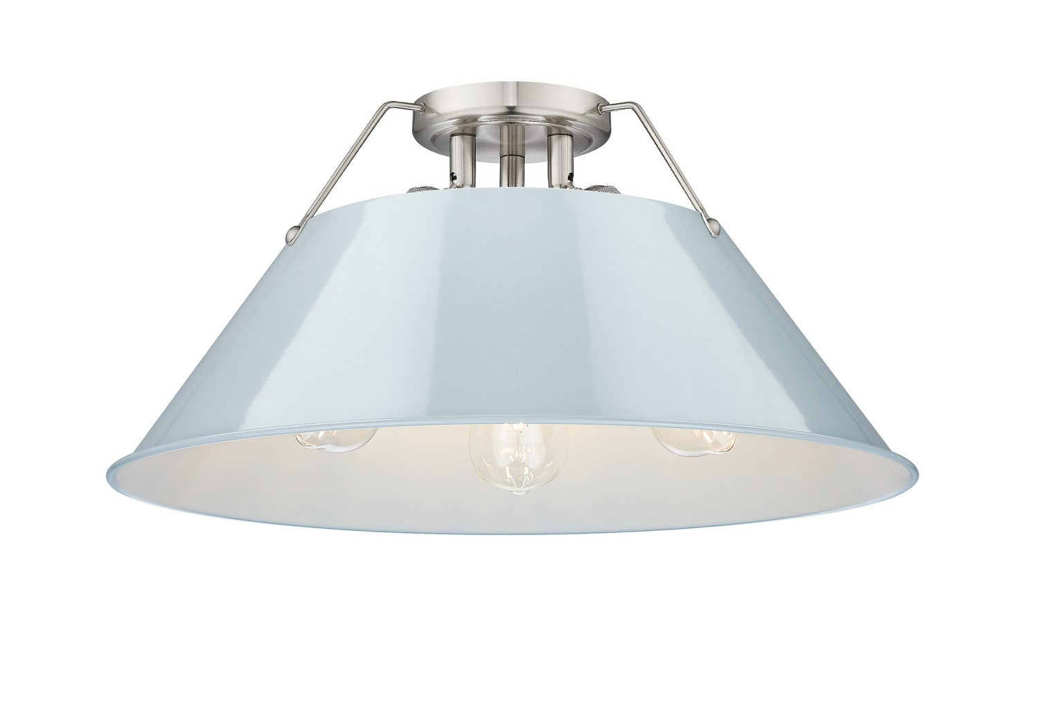 Golden - 3306-3FM PW-DB - Three Light Flush Mount - Orwell PW - Pewter