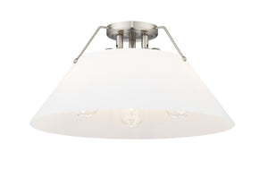 Golden - 3306-3FM PW-OP - Three Light Flush Mount - Orwell PW - Pewter