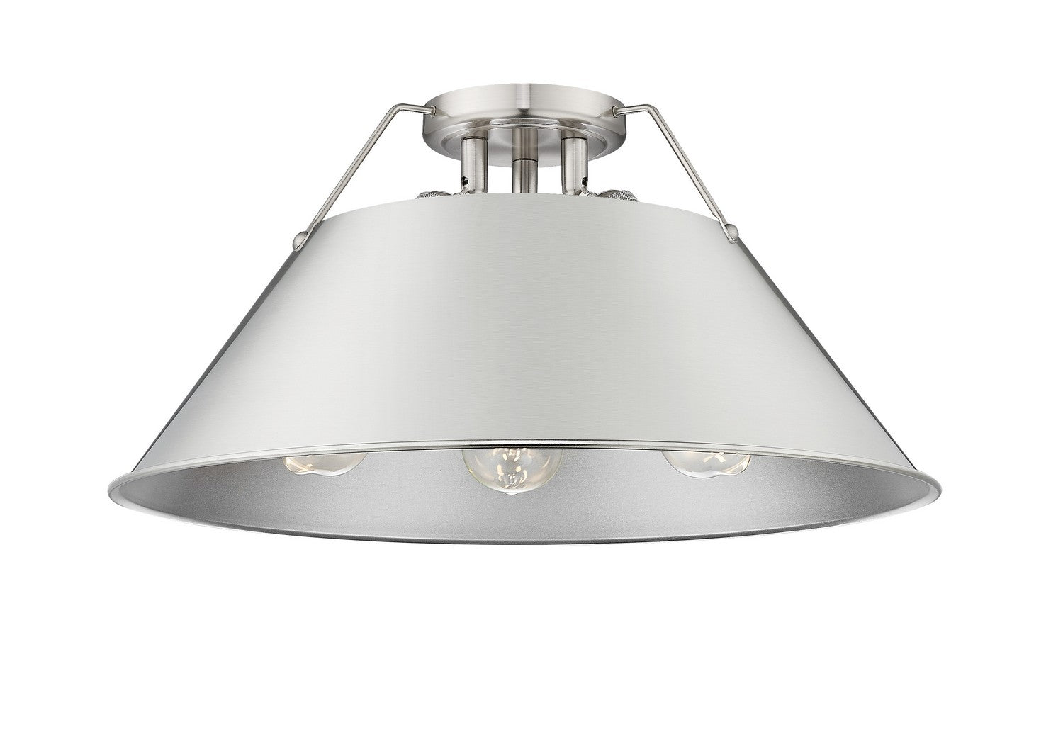 Golden - 3306-3FM PW-PW - Three Light Flush Mount - Orwell PW - Pewter