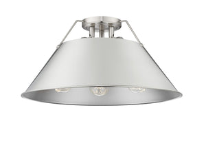 Golden - 3306-3FM PW-PW - Three Light Flush Mount - Orwell PW - Pewter