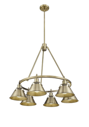 Golden - 3306-6 AB-AB - Six Light Chandelier - Orwell AB - Aged Brass